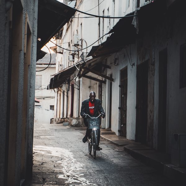 Cyclist wth a cigarette